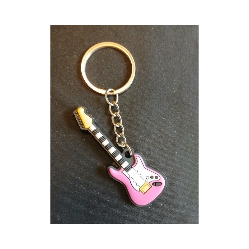 PORTE-CLÉS GUITARE ÉLECTRIQUE ROSE