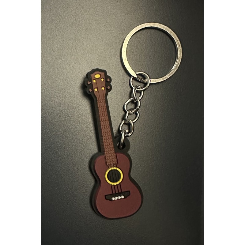 PORTE-CLÉS UKULELE BRUN