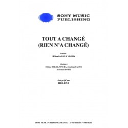 Partition PDF TOUT A CHANGÉ (RIEN N'A CHANGÉ) Héléna PDF