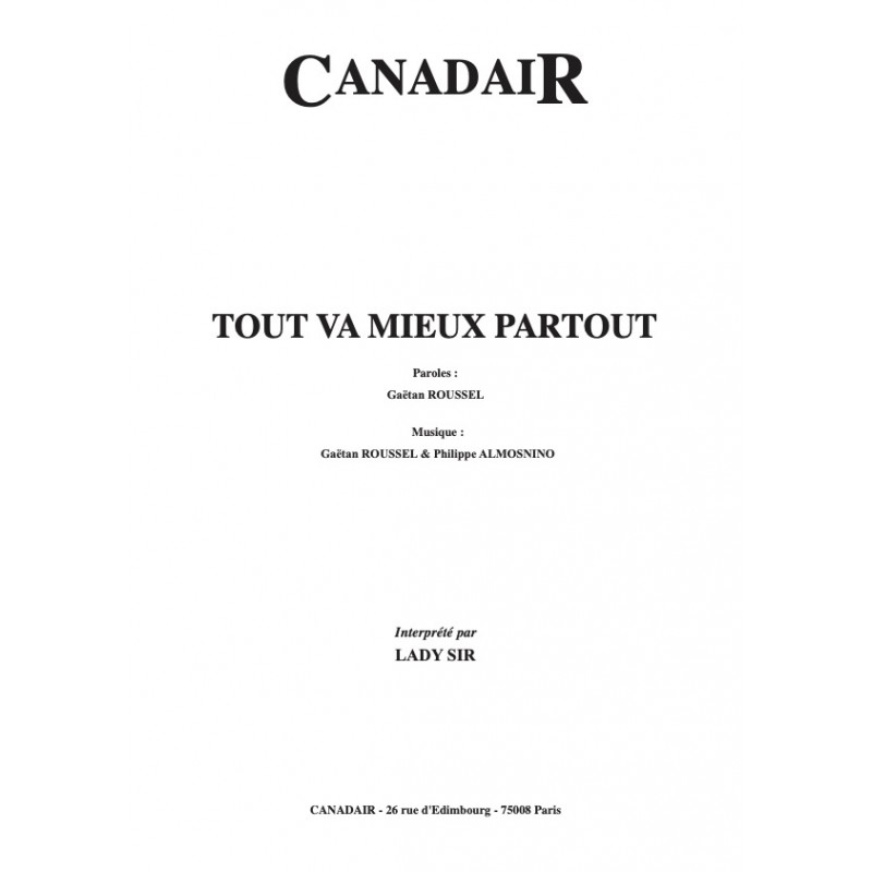Partition TOUT VA MIEUX PARTOUT LADY SIR pdf