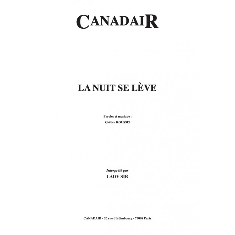Partition LA NUIT SE LÈVE LADY SIR pdf