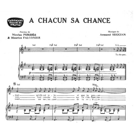 A CHACUN SA CHANCE