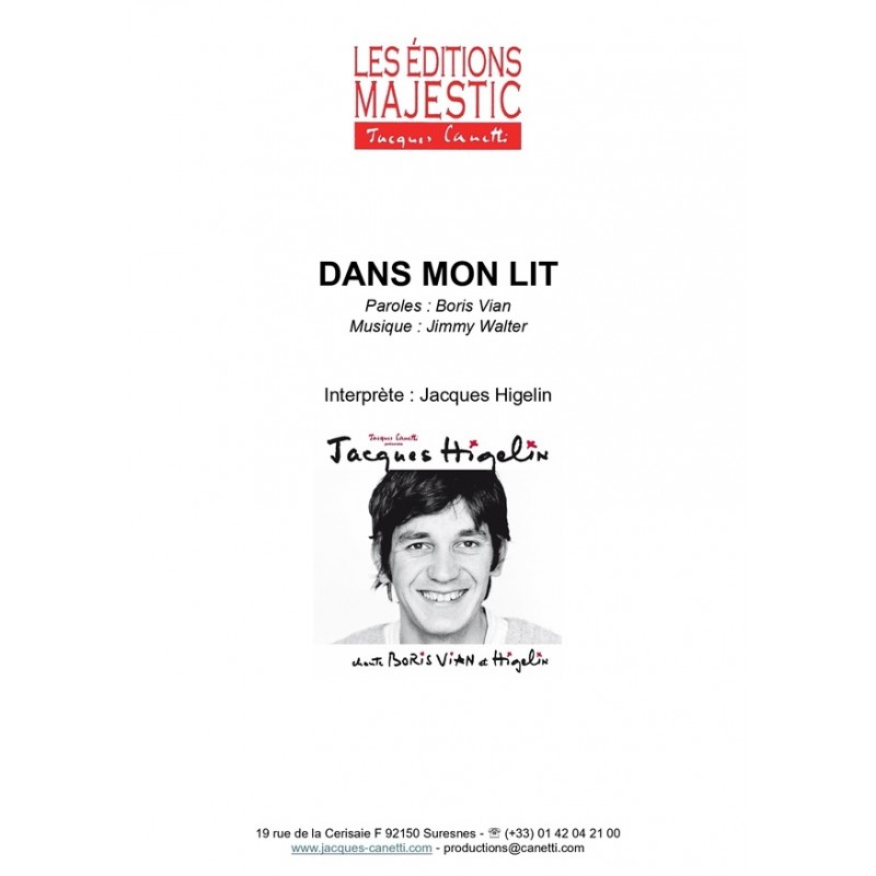 Sheet music DANS MON LIT Jacques HIGELIN pdf