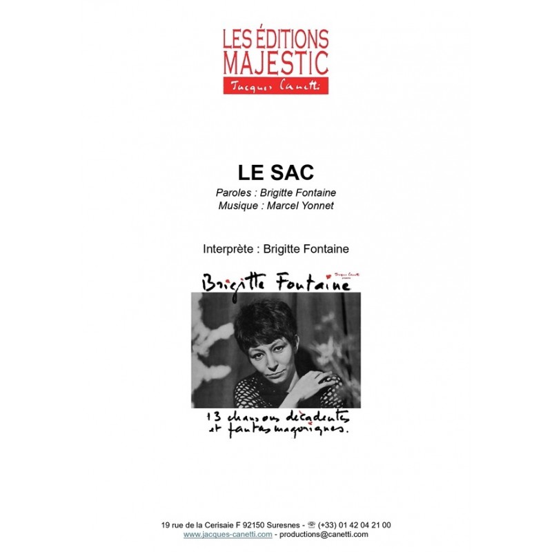 Partition LE SAC Brigitte FONTAINE