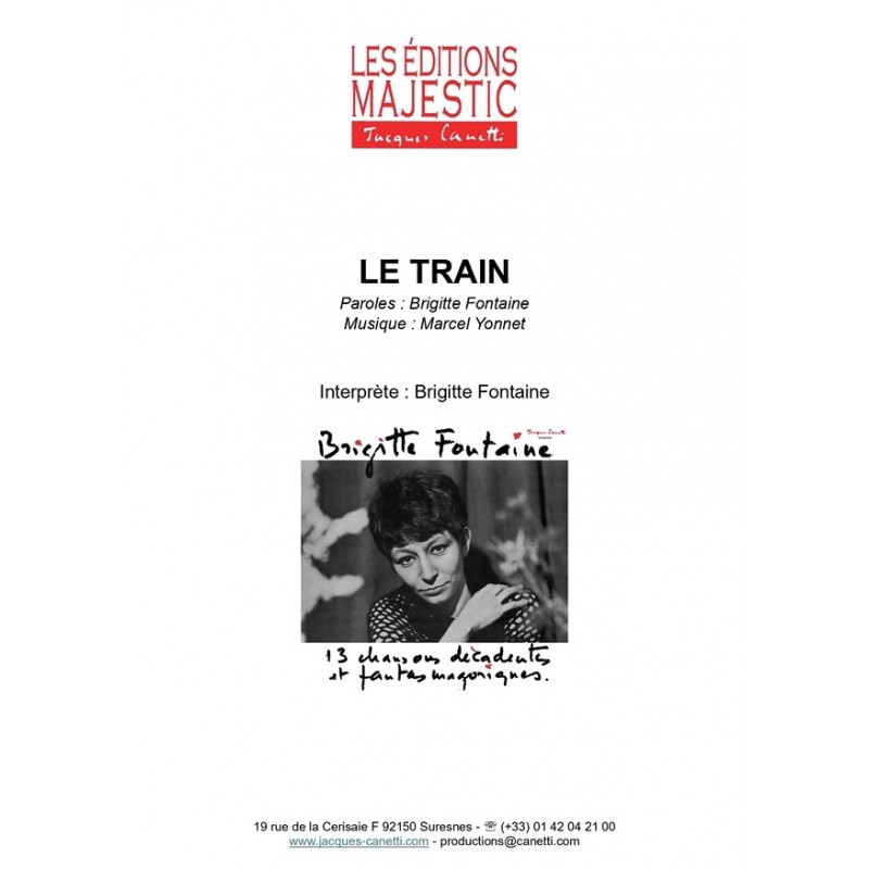 Partition LE TRAIN Brigitte FONTAINE