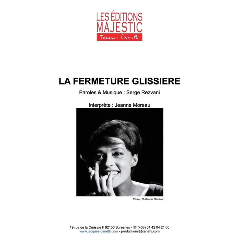 Sheet music LA FERMETURE GLISSIÈRE Jeanne MOREAU pdf