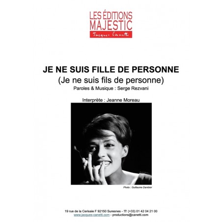 JE NE SUIS FILLE DE PERSONNE