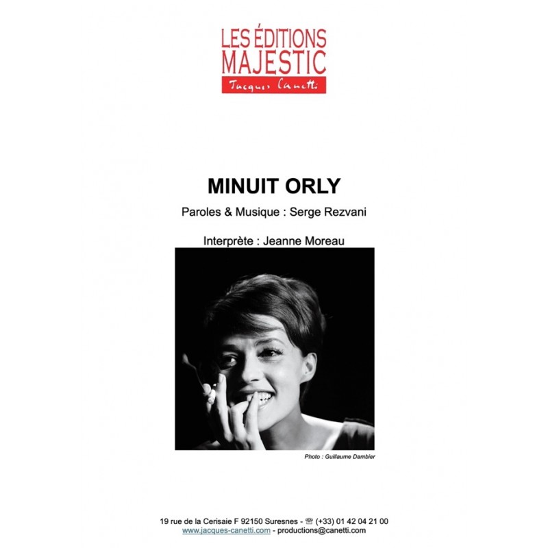 Sheet music MINUIT ORLY Jeanne MOREAU pdf