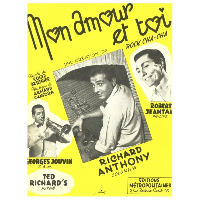 Partition MON AMOUR ET TOI Richard ANTHONY PDF