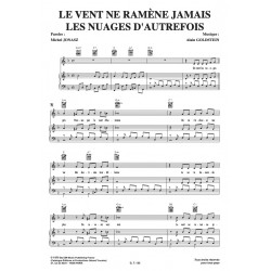 Partition LE VENT NE RAMENE JAMAIS LES NUAGES D'AUTREFOIS Michel JONASZ pdf