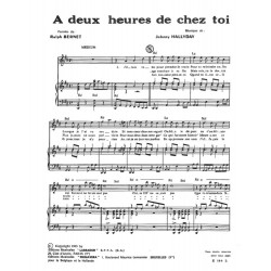 Partition A DEUX HEURES DE CHEZ TOI Johnny Hallyday