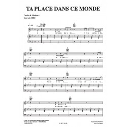 Sheet music TA PLACE DANS CE MONDE Gauvain SERS pdf