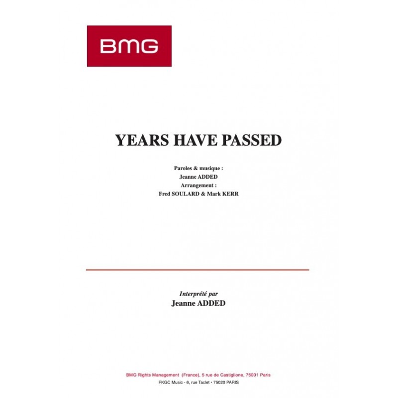 Partition PDF YEARS HAVE PASSED Jeanne ADDED