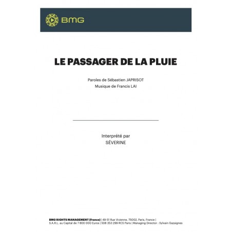 LE PASSAGER DE LA PLUIE (BOF)
