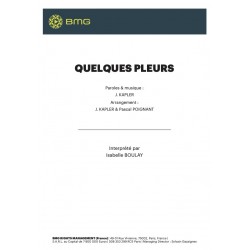 Sheet music QUELQUES PLEURS Isabelle Boulay PDF