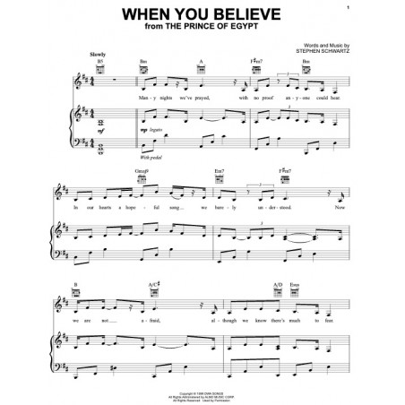 WHEN YOU BELIEVE (FROM THE PRINCE OF EGYPT)