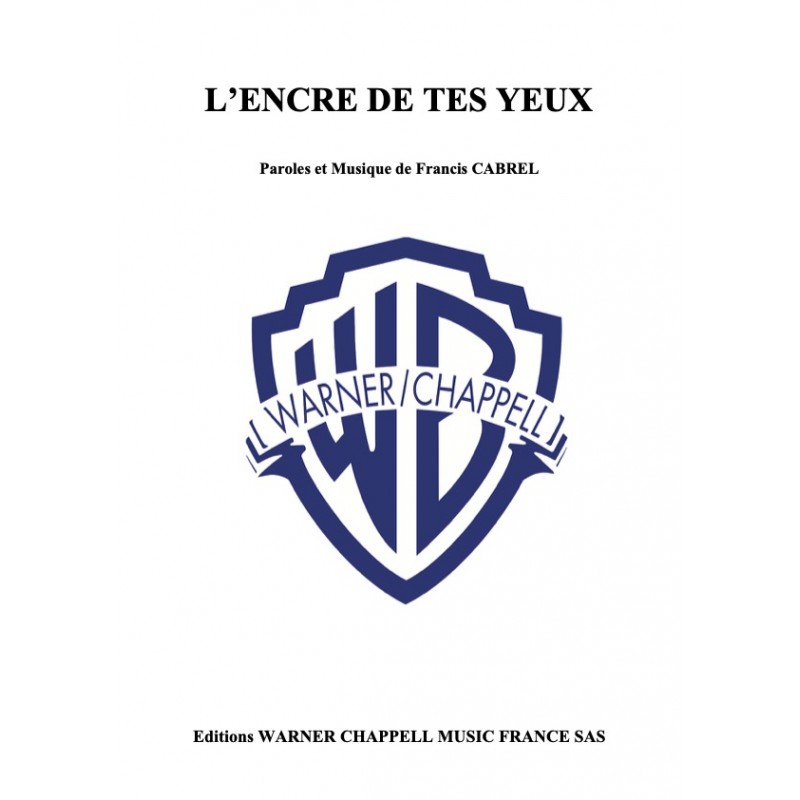 Partition L'ENCRE DE TES YEUX Francis Cabrel pdf