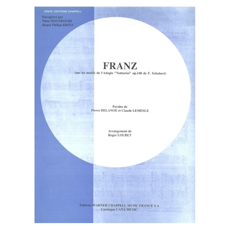 Sheet music FRANZ Nana MOUSKOURI pdf