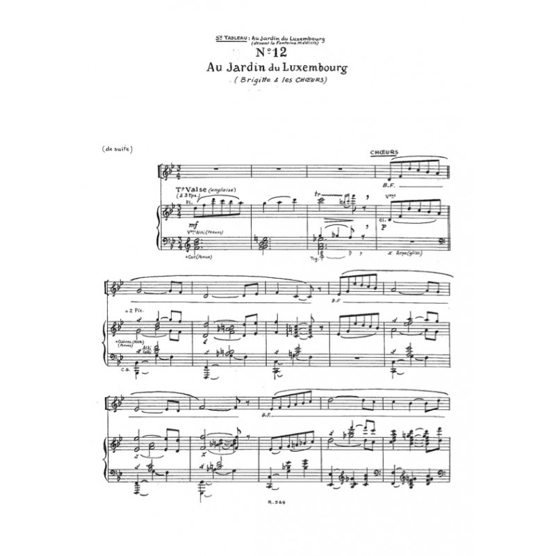 Sheet music AU JARDIN DU LUXEMBOURG Francis LOPEZ