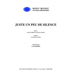 Sheet music JUSTE UN PEU DE SILENCE CALOGERO pdf