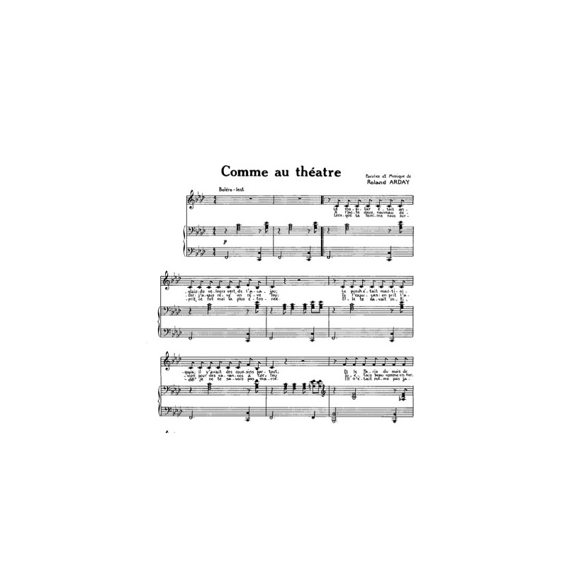 Sheet music COMME AU THÉATRE Cora Vaucaire pdf