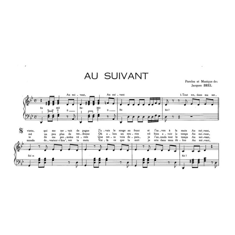 Partition AU SUIVANT Jacques BREL pdf