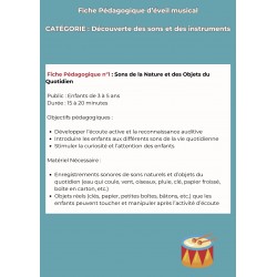 FICHES PÉDAGOGIQUES D'ÉVEIL MUSICAL
