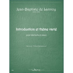 Sheet music INTRODUCTION ET THÈME VARIÉ Jean-Baptiste de Lannoy Thibaut Bétrancourt
