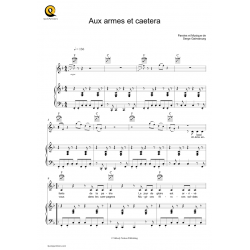 Sheet music AUX ARMES ET CAETERA erge Gainsbourg