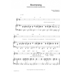 Sheet music BOOMERANG Serge Gainsbourg