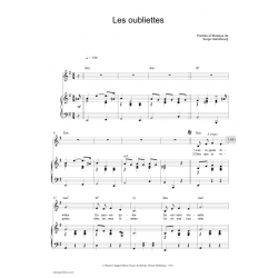 Sheet music LES OUBLIETTES Serge Gainsbourg