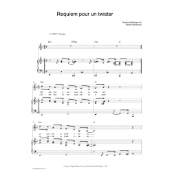 Sheet music REQUIEM POUR UN TWISTER Serge Gainsbourg