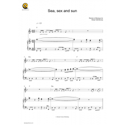 Sheet music SEA, SEX AND SUN Serge Gainsbourg