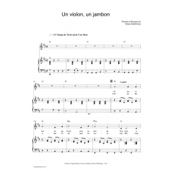 Sheet music UN VIOLON UN JAMBON Serge Gainsbourg