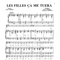 Sheet music LES FILLES ÇA ME TUERA Pierre PERRET pdf