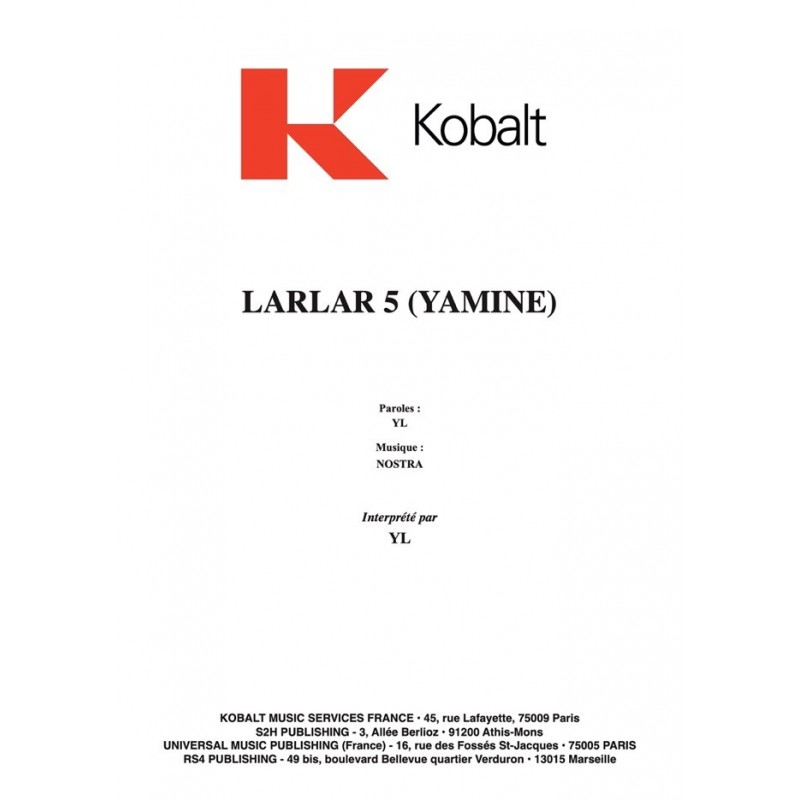 Partition LARLAR 5 (YAMINE) YL