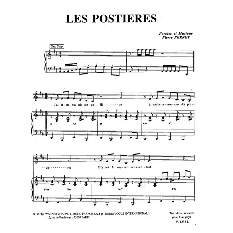 Sheet music LES POSTIERS Pierre PERRET pdf