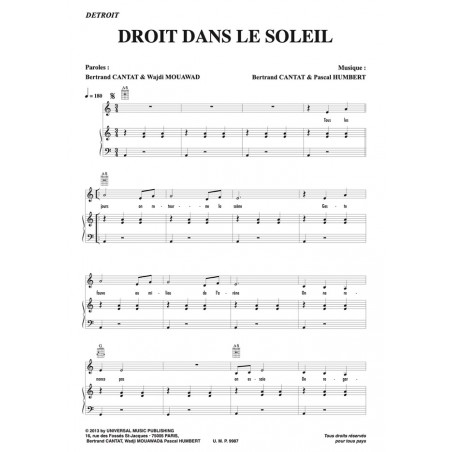 DROIT DANS LE SOLEIL