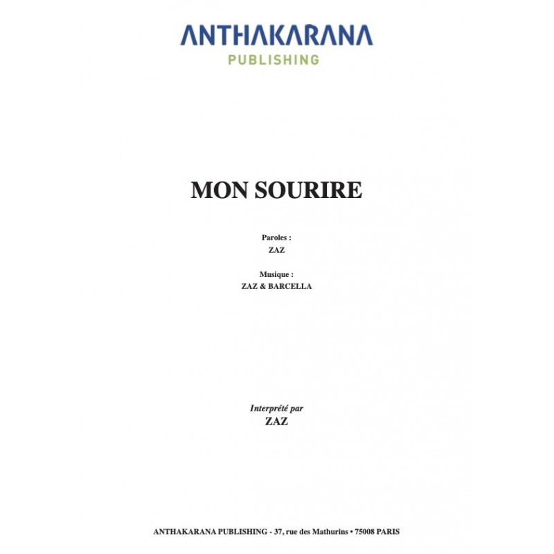 Partition MON SOURIRE ZAZ PDF