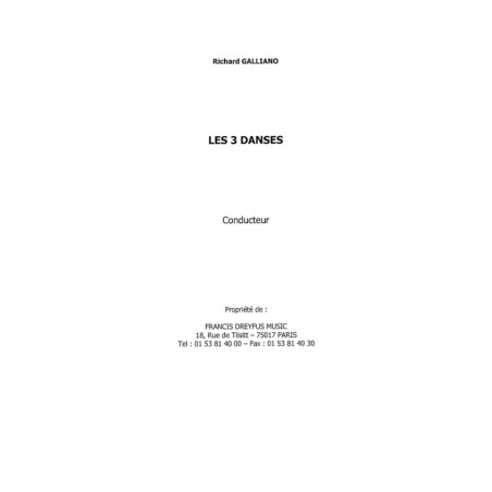 LES 3 DANSES (Orchestre)
