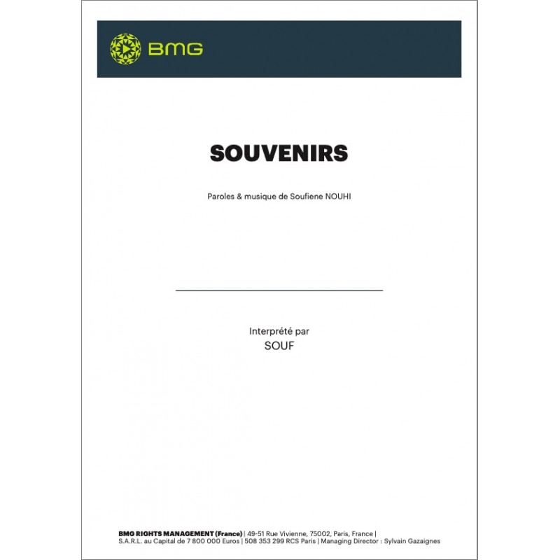 Partition SOUVENIRS