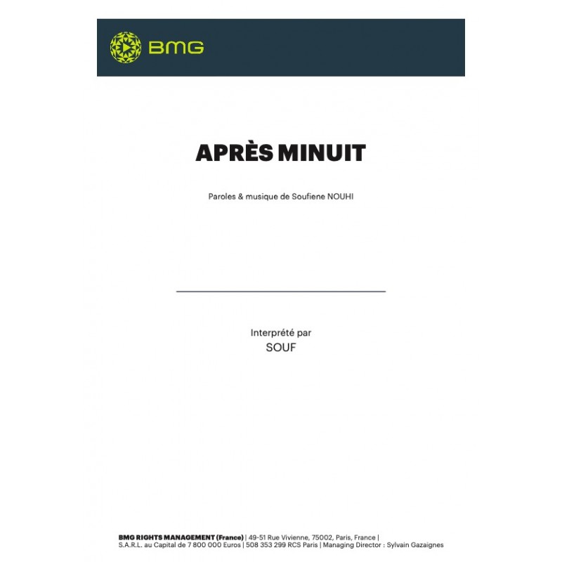 Partition APRÈS MINUIT