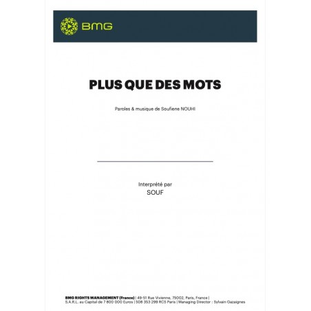 PLUS QUE DES MOTS