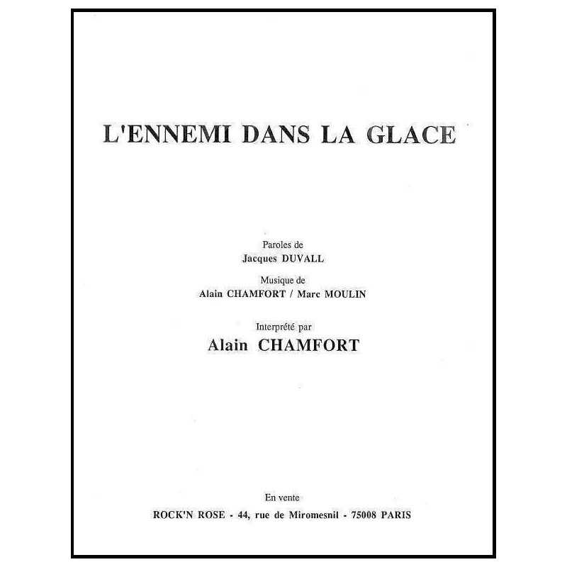 Sheet music L'ENNEMI DANS LA GLACE Alain Chamfort