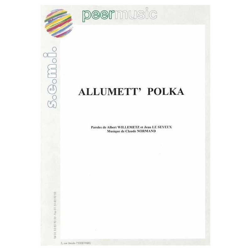 Sheet music ALLUMETT POLKA BOURVIL