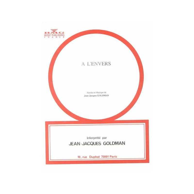 Sheet music A L'ENVERS Jean-Jacques GOLDMAN