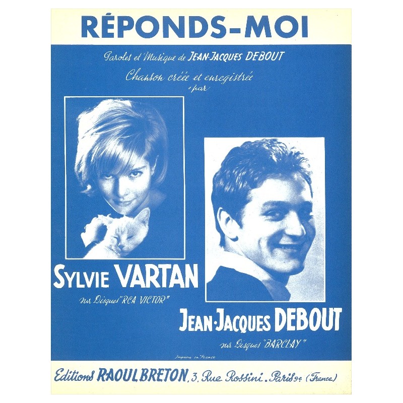 Sheet music RÉPONDS-MOI Sylvie VARTAN