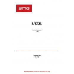 Sheet music L'EXIL CALI