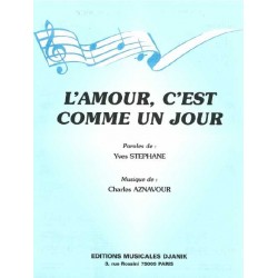 Partition L'AMOUR C'EST COMME UN JOUR Charles Aznavour