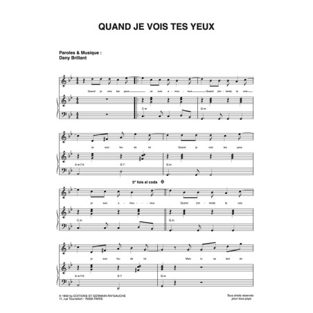 QUAND JE VOIS TES YEUX